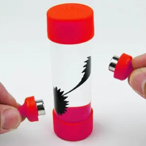 FerroFluid Display Toy Bottle,Ferro Fluid Liquid Metal Toy,Interactive Adults Physics Toy,New & Improved Black Colored Ferrofluid Display with Two Small Magnet 1ml (Red)