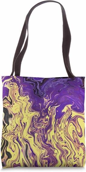 Fire On The Water Fluid Art Mysterious Flames Abstract Art Tote Bag