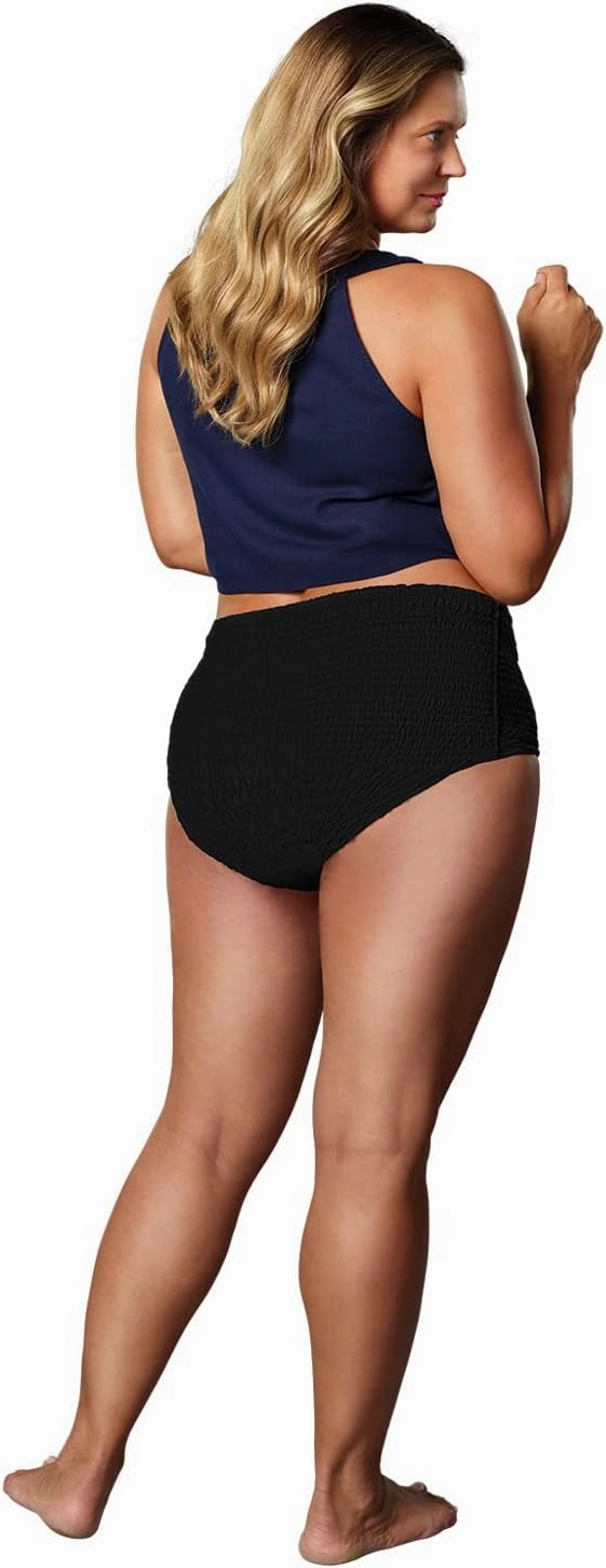 FitRight Fresh Start Incontinence and Postpartum Underwear for Women, Large, Black (12 Count) Ultimate Absorbency, Disposable Underwear with The Odor-Control Power of ARM & Hammer