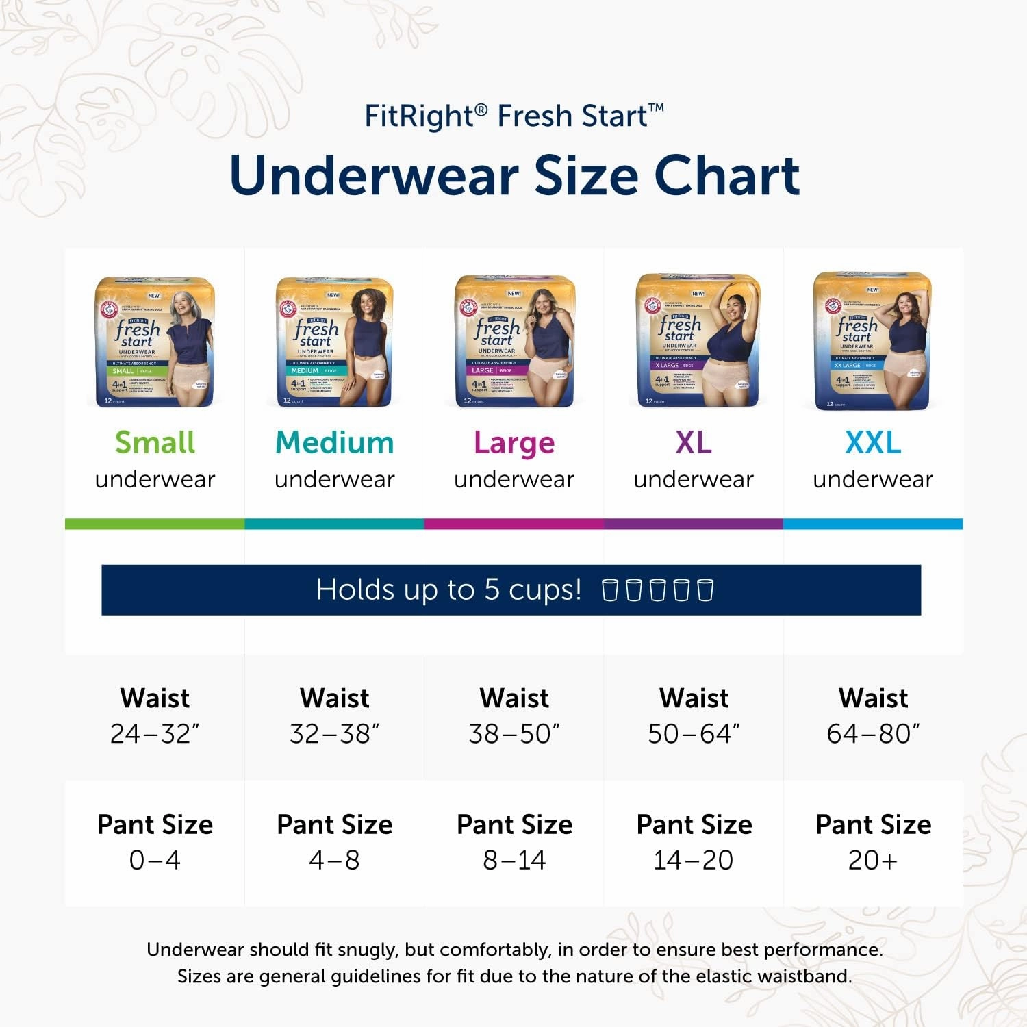 FitRight Fresh Start Incontinence and Postpartum Underwear for Women, Large, Black (12 Count) Ultimate Absorbency, Disposable Underwear with The Odor-Control Power of ARM & Hammer