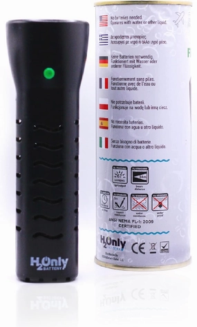 Flashlight - No Batteries Needed - Water Powered (or Any Liquid)- No Expiration Date - 67 Lumens, Emergency Light - Last up to 1500 Hours (Black)