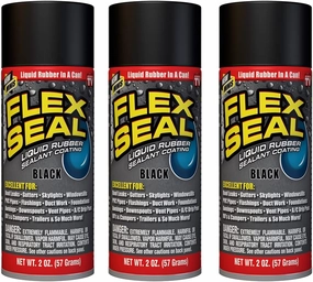 Flex Seal Mini, 3-Pack, Black, Stop Leaks Instantly, Waterproof Rubber Spray On Sealant Coating, Travel Size, Perfect for Gutters, Wood, RV, Campers, Roof Repair, Skylights, Windows, and More