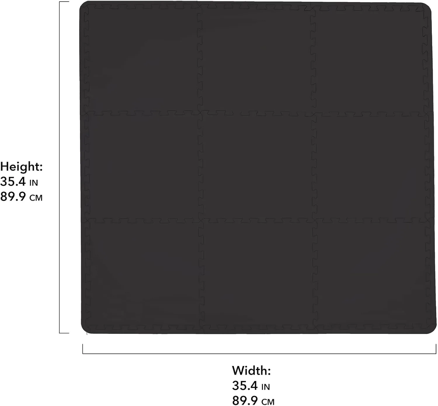 FloorPops Black Puzzle Interlocking Floor Tiles FPF 6361