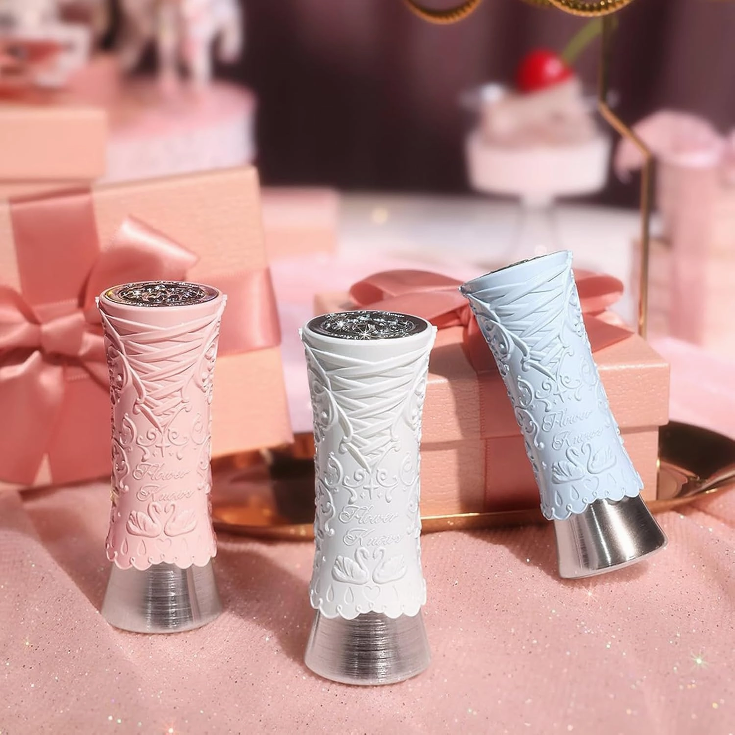 Flower Knows Swan Ballet Shine Lipstick,Hydrating Solid Lip Gloss,Moisturizing Nude peachy Tinted Lip Balm-Long Lasting Lip Gloss in Balm for Girls&Women,Vegan & Cruelty-Free(B01 Little Star)