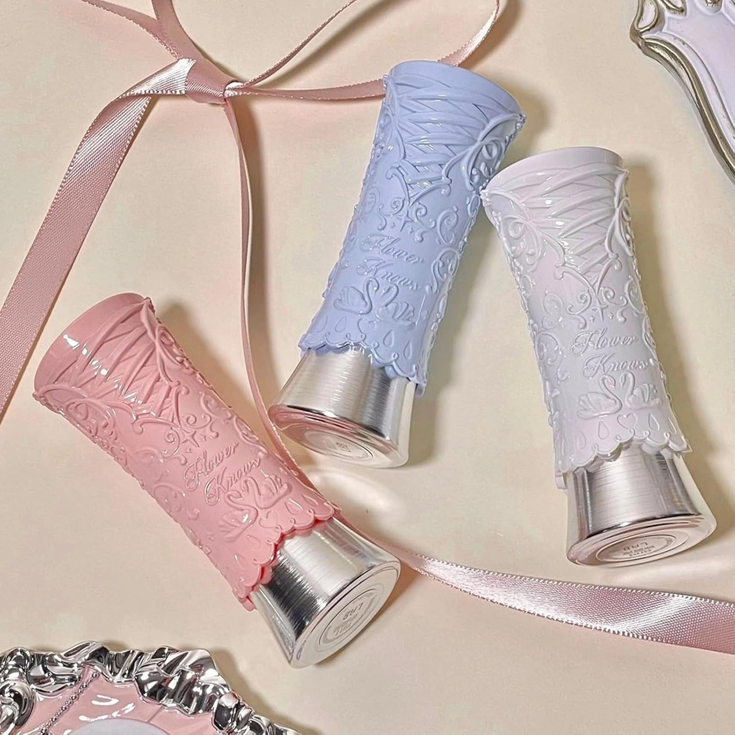 Flower Knows Swan Ballet Shine Lipstick,Hydrating Solid Lip Gloss,Moisturizing Nude peachy Tinted Lip Balm-Long Lasting Lip Gloss in Balm for Girls&Women,Vegan & Cruelty-Free(B01 Little Star)