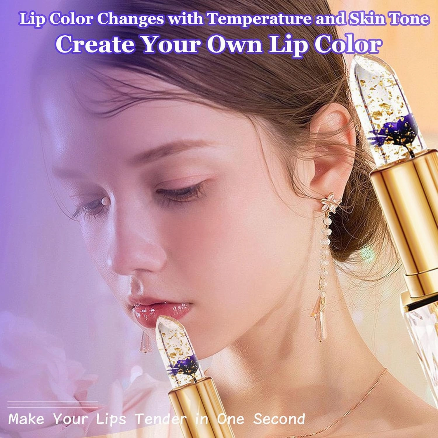 Foihletpath Color Changing Lipstick,2025 Transparente Gold Color Changing Lip Stick (#01)