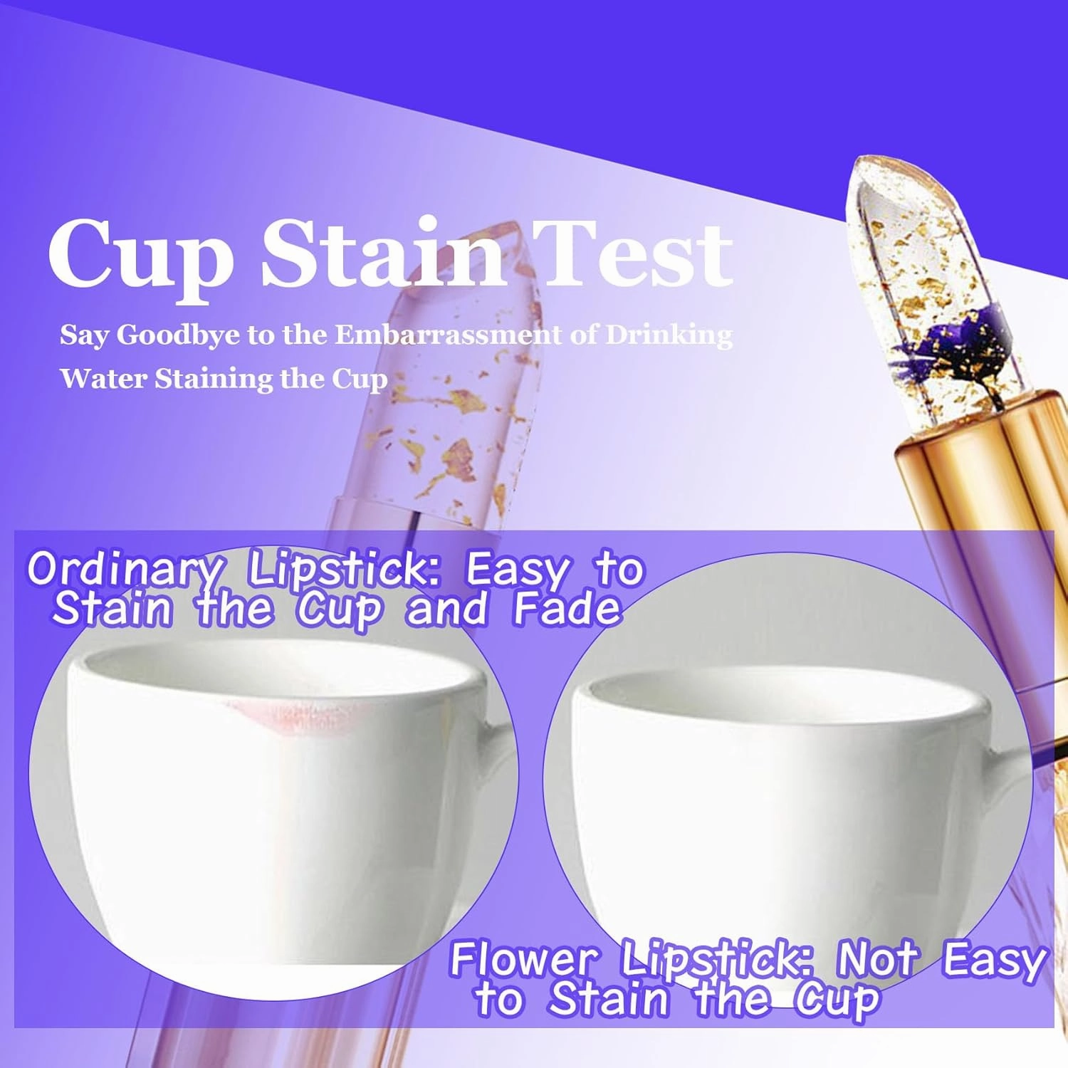Foihletpath Color Changing Lipstick,2025 Transparente Gold Color Changing Lip Stick (#01)