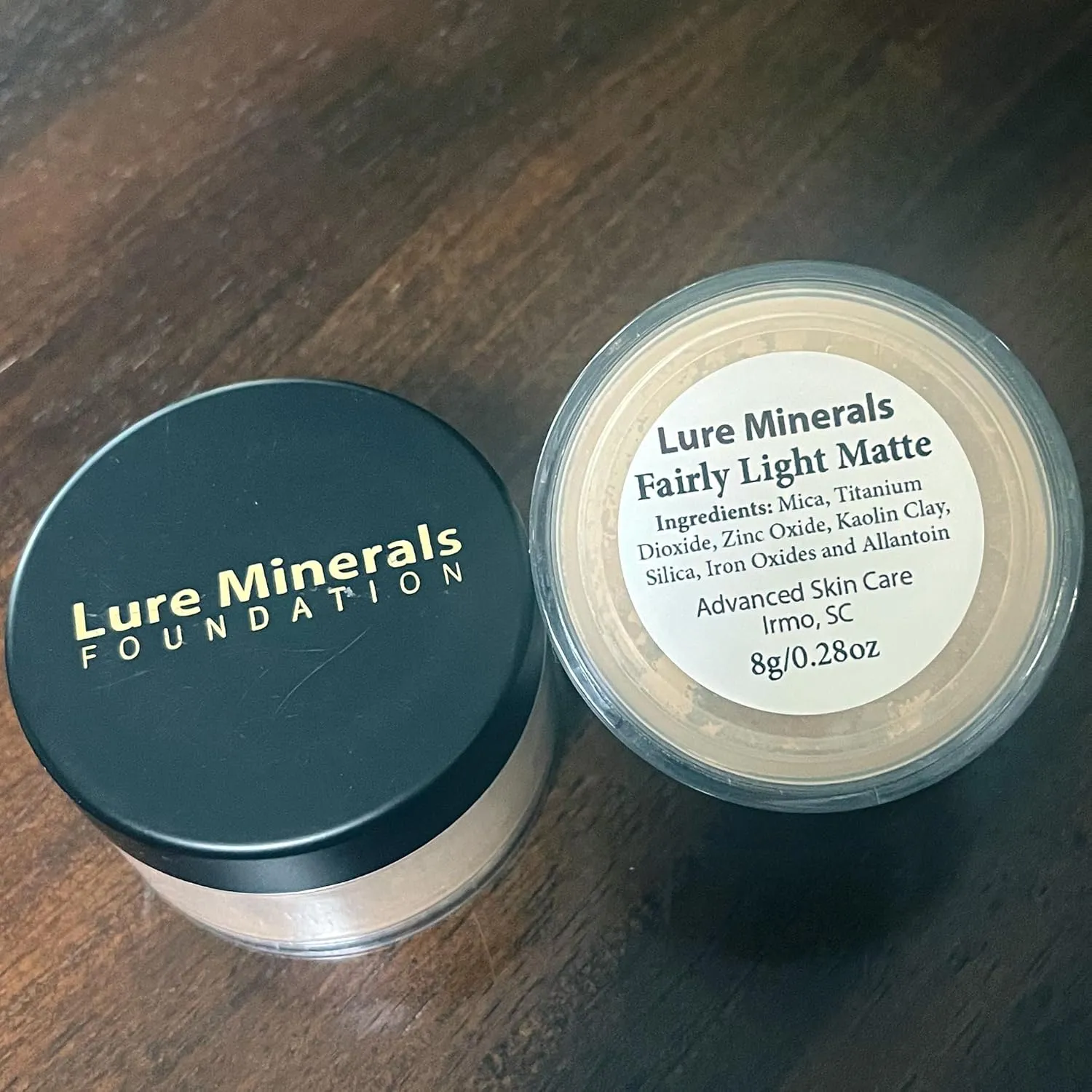 Foundation Loose Powder 8g Sifter Jar- Choose Color,free of Harmful Ingredients (Compare to Bare Minerals (Fairly Light -Matte 8 grams)