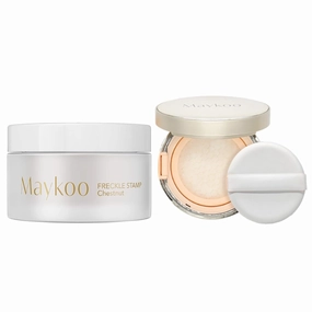Freckles Stamp Air Cushion (Chestnut) and Face Oil Blotting Powder Cushion, Waterproof Long Natural Freckle, High Moisturizing Matte Makeup For Oily Skin