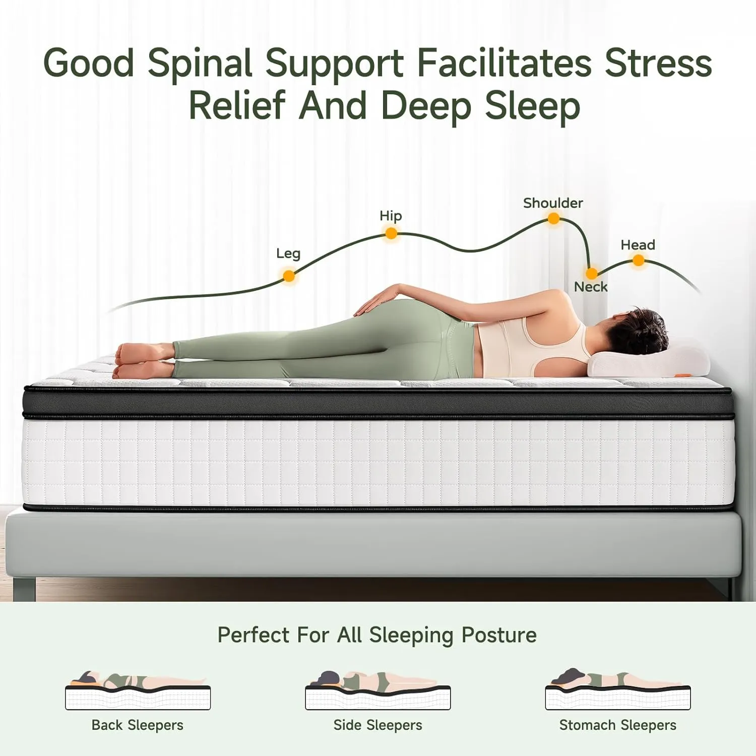 Full Mattress, 10 Inch Ultra Comfort Hybrid Mattresses Full Size, Foam with Independent Pocket Springs Mattress in a Box Pressure Relief & Supportive, Medium Firm