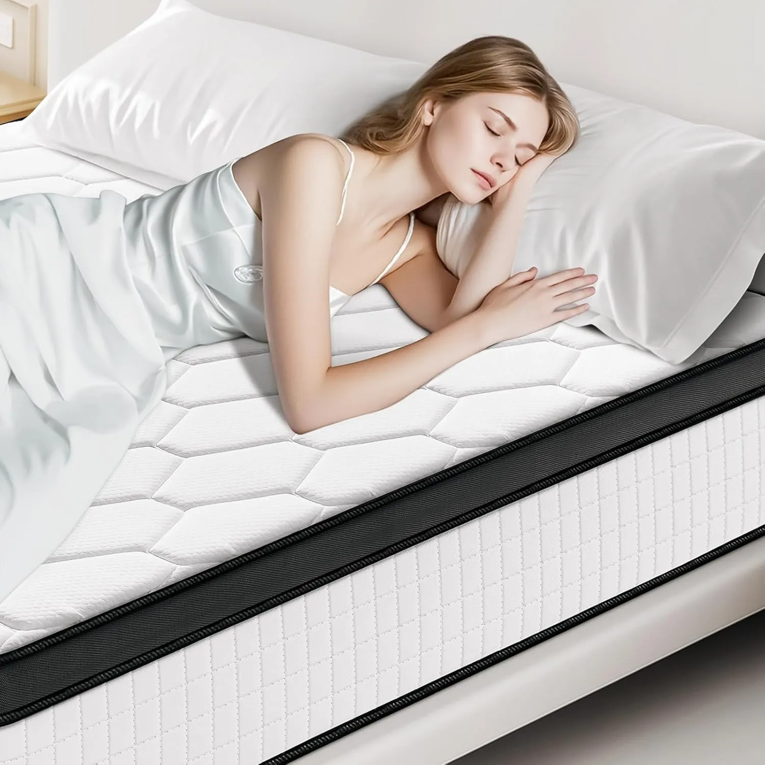 Full Mattress, 10 Inch Ultra Comfort Hybrid Mattresses Full Size, Foam with Independent Pocket Springs Mattress in a Box Pressure Relief & Supportive, Medium Firm