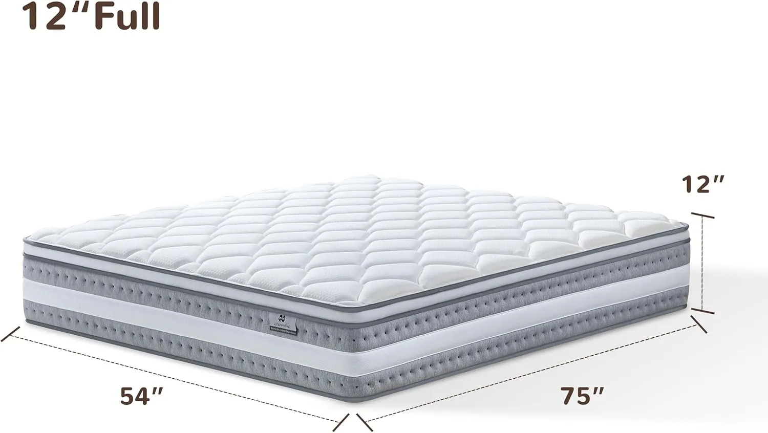 Full Size Mattress, 12 Inch Memory Foam, Independent Spring, Soft and Comfortable Medium Firm Hybrid Mattress in A Box, Pressure Relief