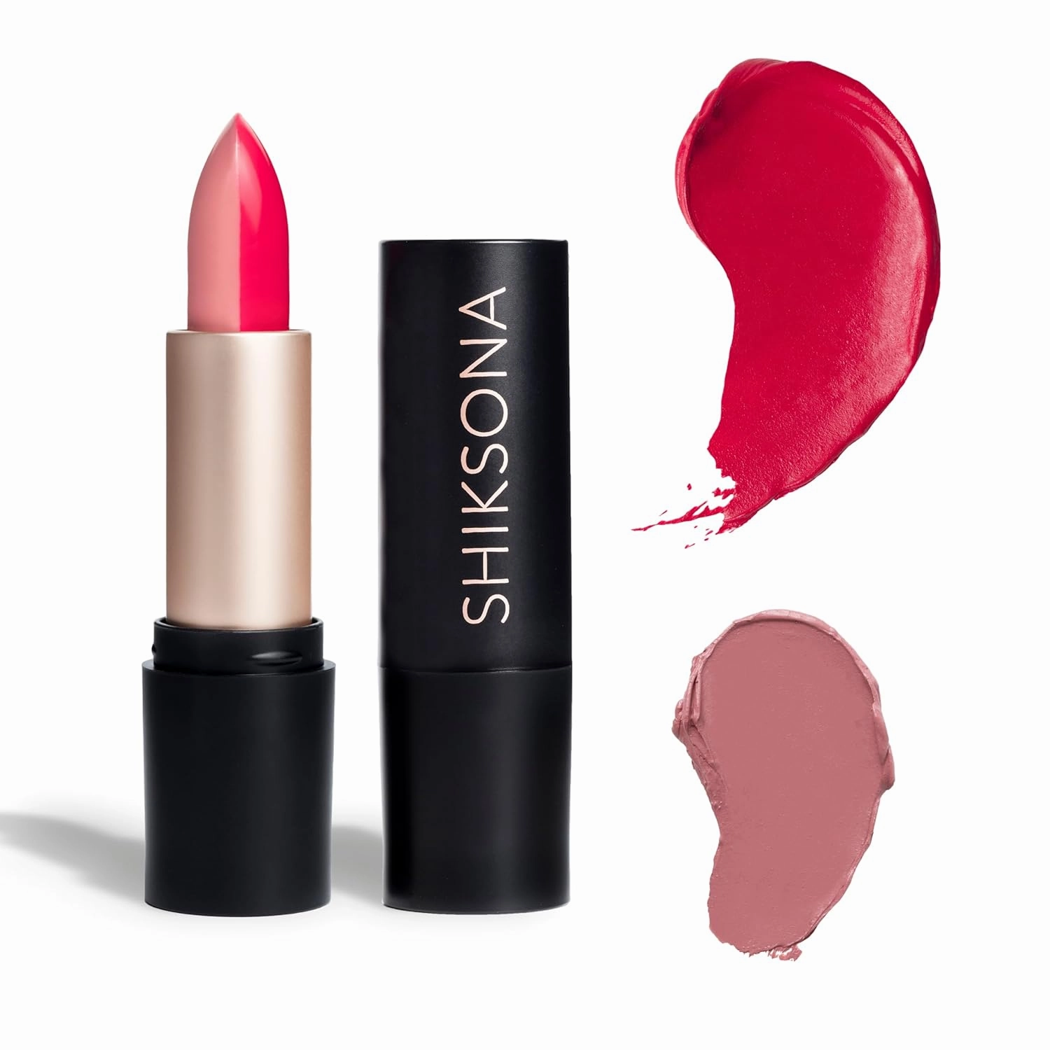 Full Coverage Split Bullet Matte Lipstick | Vegan | Gluten, Paraben and Cruelty Free, Creamy Lipstick in a Pink Nude/Watermelon Pink Matte combo (Multitasker)