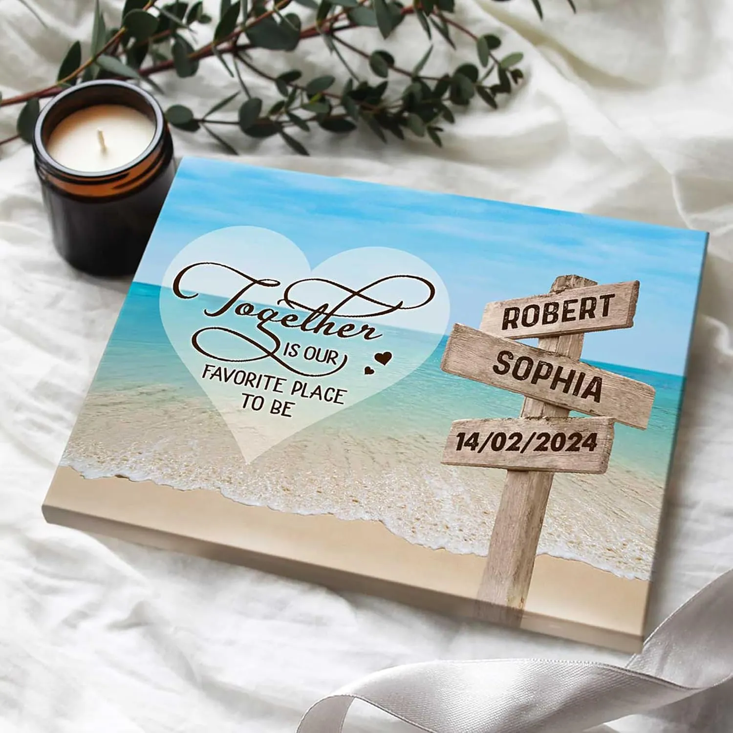Generic All of Me Loves All Of You Sign, Personalized Gifts for Couple, Two Chairs On Dock Canvas (Design 05), Fullsize