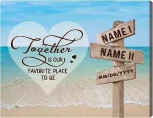 Generic All of Me Loves All Of You Sign, Personalized Gifts for Couple, Two Chairs On Dock Canvas (Design 05), Fullsize