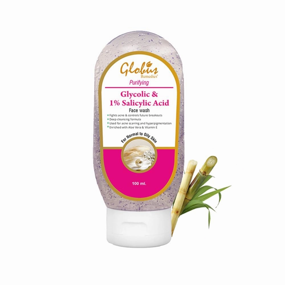 Gl.obus Remedies Glycolic & 1% Salicylic Acid Face wash For Acne Control - 100 ml