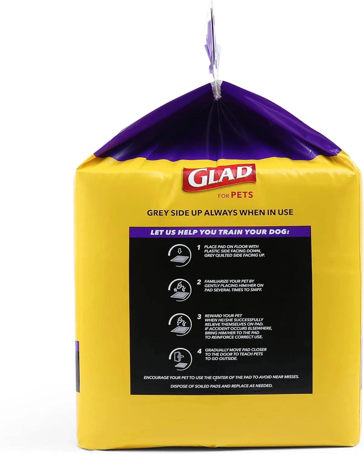 Glad for Pets JUMBOSIZE/XL Charcoal Puppy Pads, AllinOne Black Training Pads That ABSORB & Neutralize Urine Instantly New & Improved Quality, 50 Count (Pack of 1)
