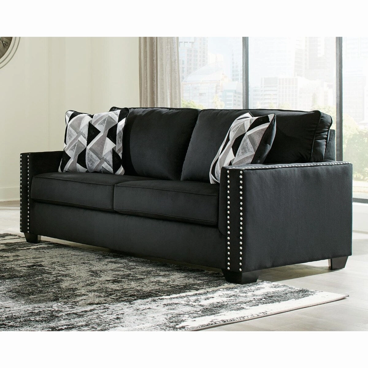 Gleston Black Sofa - 84"W x 38"D x 37"H