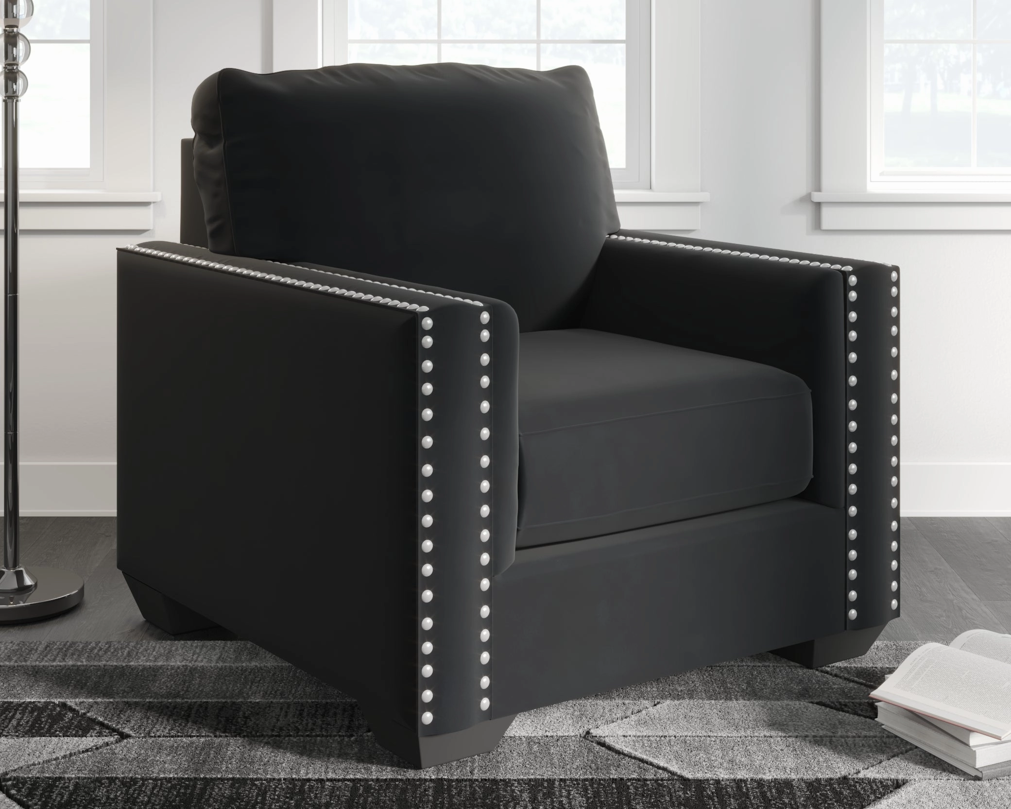 Gleston Chair and Ottoman in Onyx