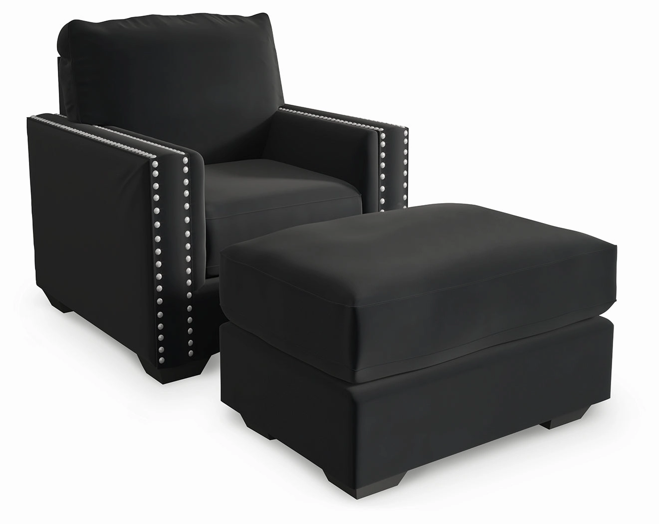 Gleston Chair and Ottoman in Onyx