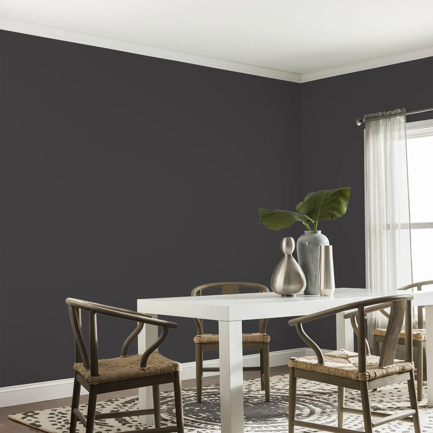 Glidden One Coat 1 gal. Black Magic / Black Eggshell Interior Paint with Primer