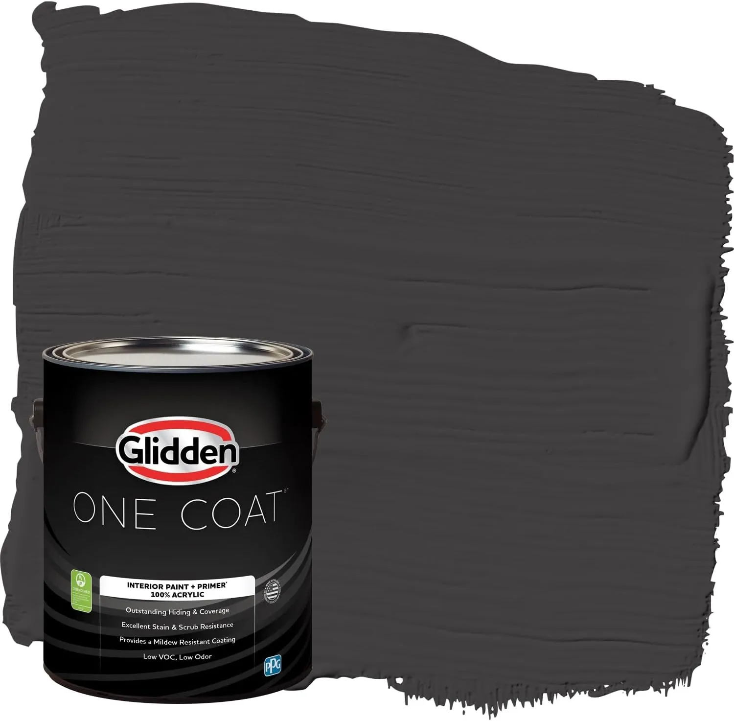 Glidden One Coat 1 gal. Black Magic / Black Eggshell Interior Paint with Primer