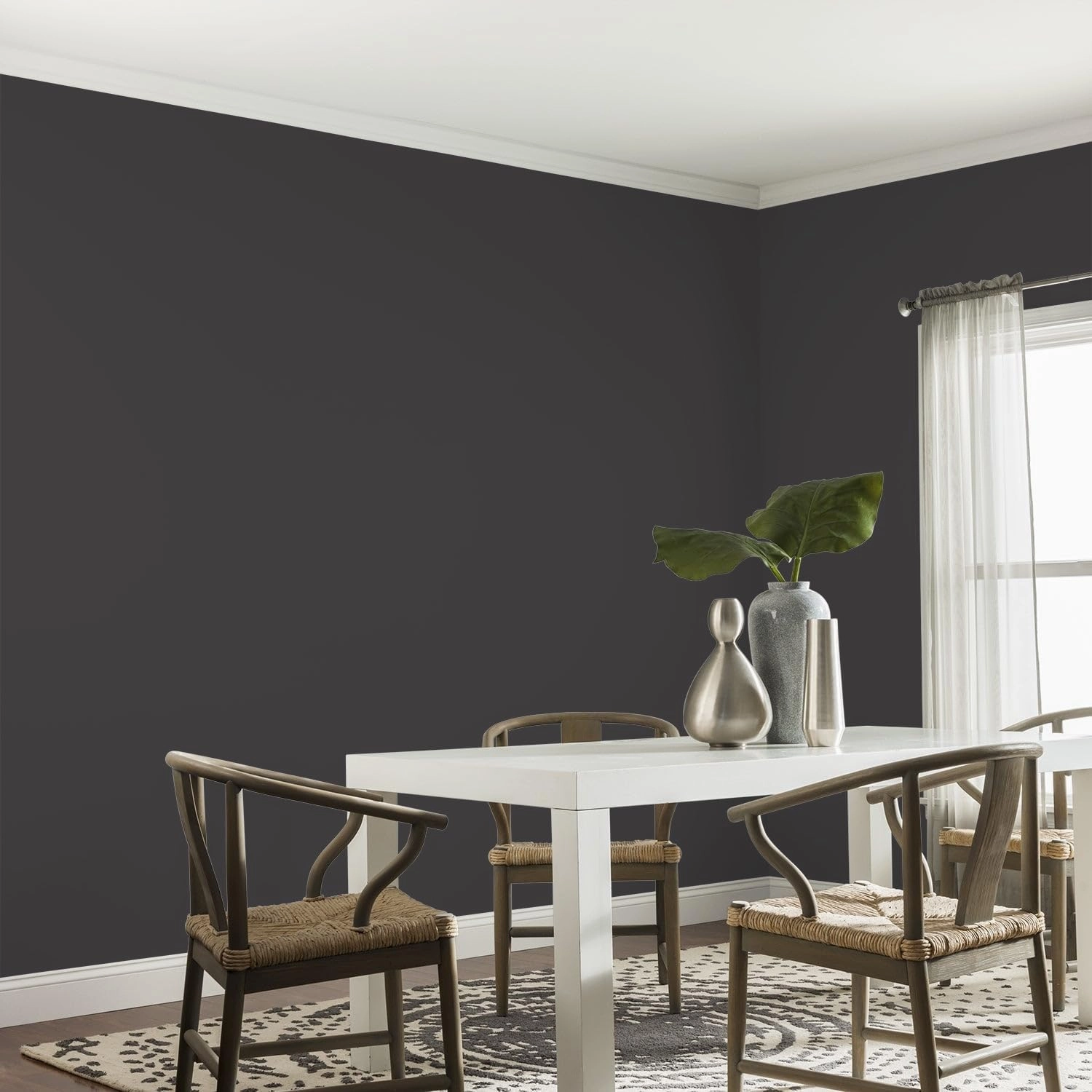 Glidden One Coat 1 gal. Black Magic / Black Eggshell Interior Paint with Primer