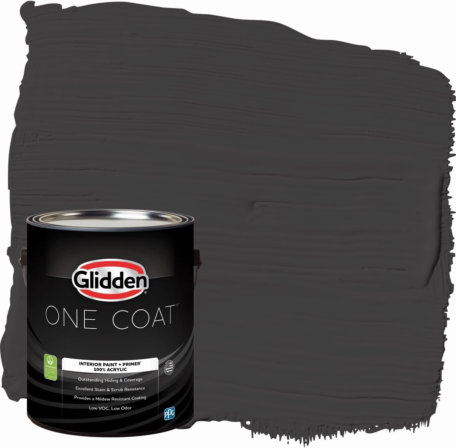 Glidden One Coat 1 gal. Black Magic / Black Eggshell Interior Paint with Primer