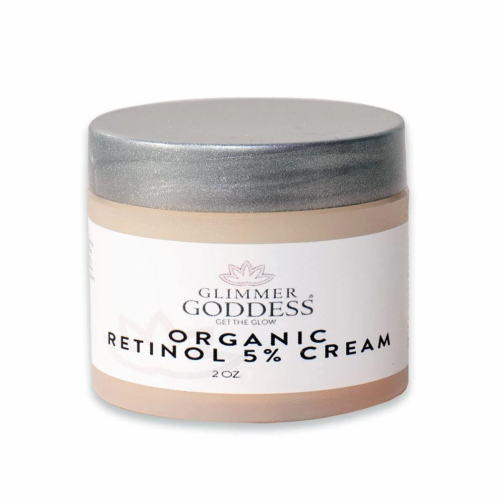 GLIMMER GODDESS Organic Retinol Wrinkle Repair Face and Neck Cream, 2 oz