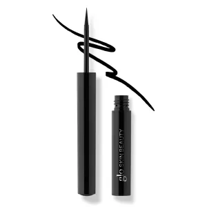 Glo Skin Beauty Precision Liquid Eyeliner (Black) - Fine, Elongated, Flexible Felt Tip Delivers An Even Application, Fast Drying, Matte Finish, With Caffeine