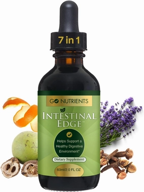 Go Nutrients Intestinal Edge – Gut Cleanse for Humans with Wormwood, Black Walnut, Clove - Detox Liquid for Women, Men, Children & Adults - Organic Herbal Support for Digestion & Wellness – 2oz