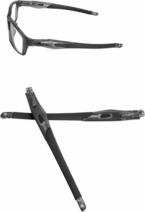 GOHIN Replacement Gray Smoke Temples Arms Legs For Oakley Crosslink Sweep PRO Switch Pitch Glasses - Black