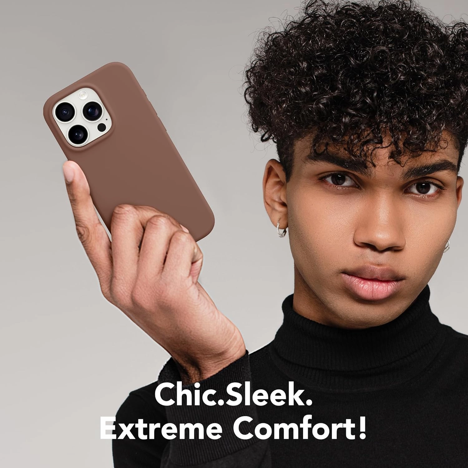 GONEZ for iPhone 14 Pro Case, Compatible with Magsafe, with Screen Protector   Camera Lens Protector, Soft Anti-Scratch Microfiber Lining, Shockproof Liquid Silicone Phone Cover, Brown