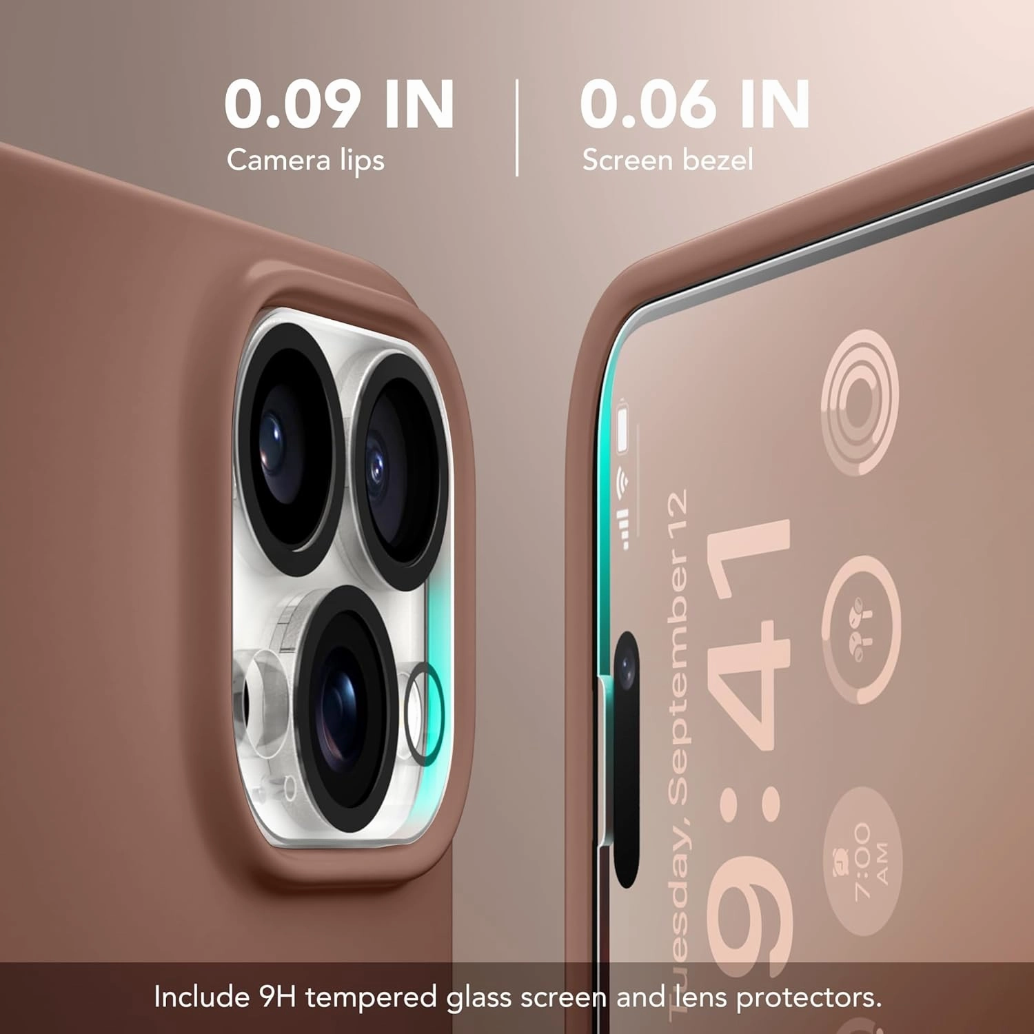 GONEZ for iPhone 14 Pro Case, Compatible with Magsafe, with Screen Protector   Camera Lens Protector, Soft Anti-Scratch Microfiber Lining, Shockproof Liquid Silicone Phone Cover, Brown