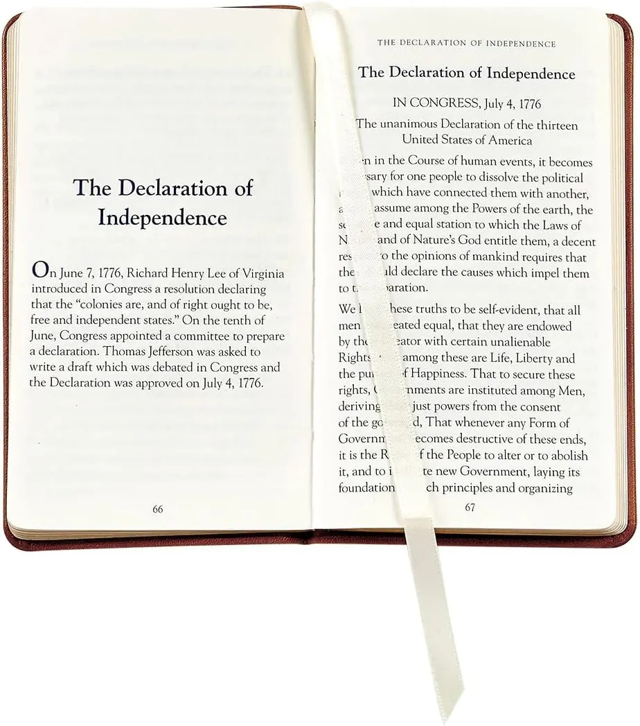 Graphic Image The United States Constitution and Related Documents | Published and Bound in the USA | Genuine Leather Soft Cover | Pocket Size, Black