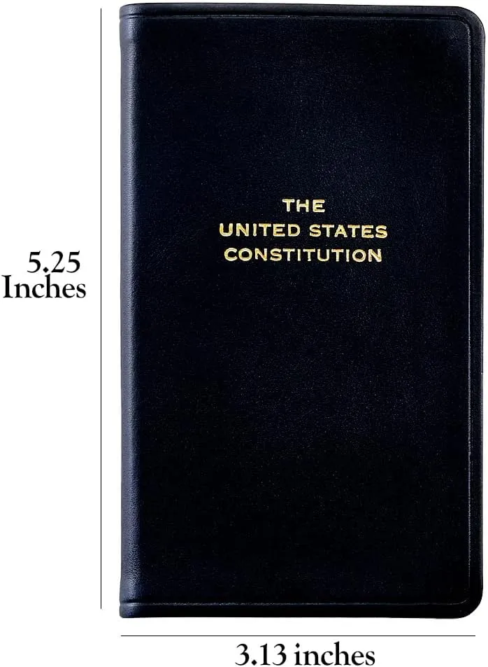 Graphic Image The United States Constitution and Related Documents | Published and Bound in the USA | Genuine Leather Soft Cover | Pocket Size, Black