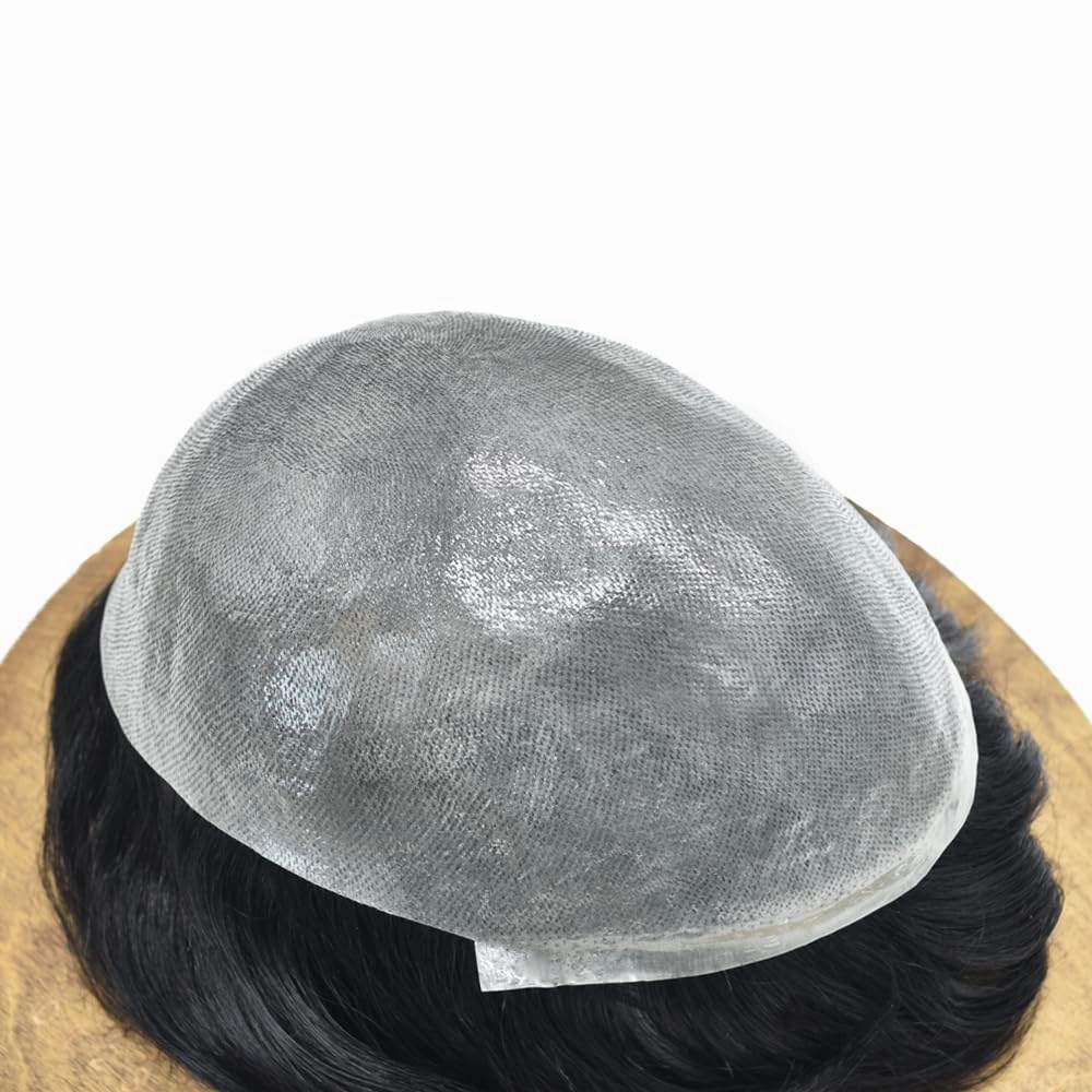 Hair Toupee Replacement System For Mens Toupee Virgin Real Human Hair Piece Ultra 0.06 Skin Men Hairpiece Toupee Protesis Capilar Para Hombre 8''X10'' #1 Jet Black
