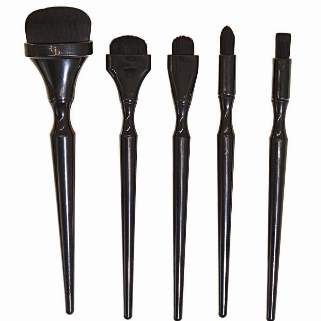 HBJWOV 5 pieces of black makeup brush set full set of powder eye shadow brush beauty tools