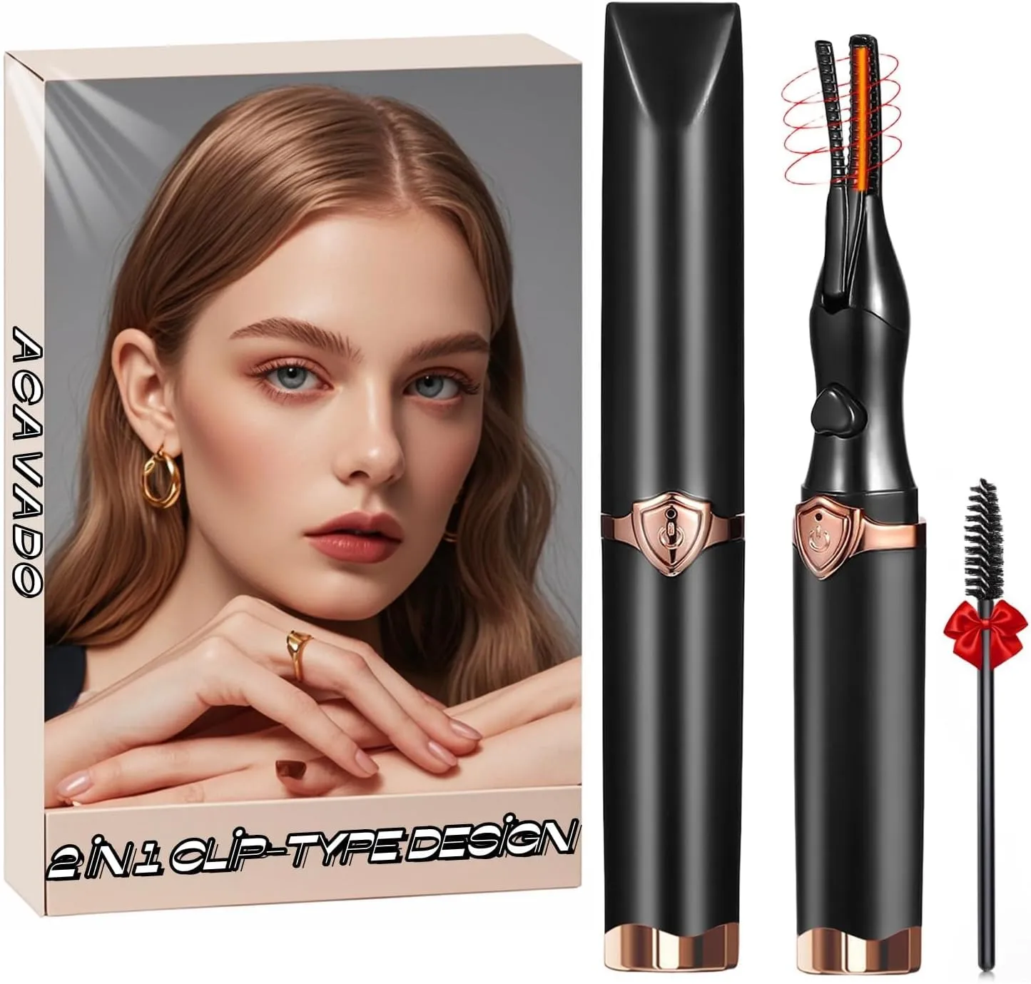 Heated Eyelash Curler - Fast Heat up in 8s - 3 Heat Modes with USB Rechargeable - Electric Eyelash Curlers - Natural Curling 24 Hours Long Lasting, Anti-Burn Eyelid, Black B1