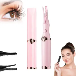 Heated Eyelash Curlers, 2025 Rechargeable Heated Eyelash Curler for Quick Heating Curling, 2 in 1 Electric Eyelash Curler for Instant Glam, Upgrade Electric Eyelash Curler with USB Cable (Pink 2pcs)