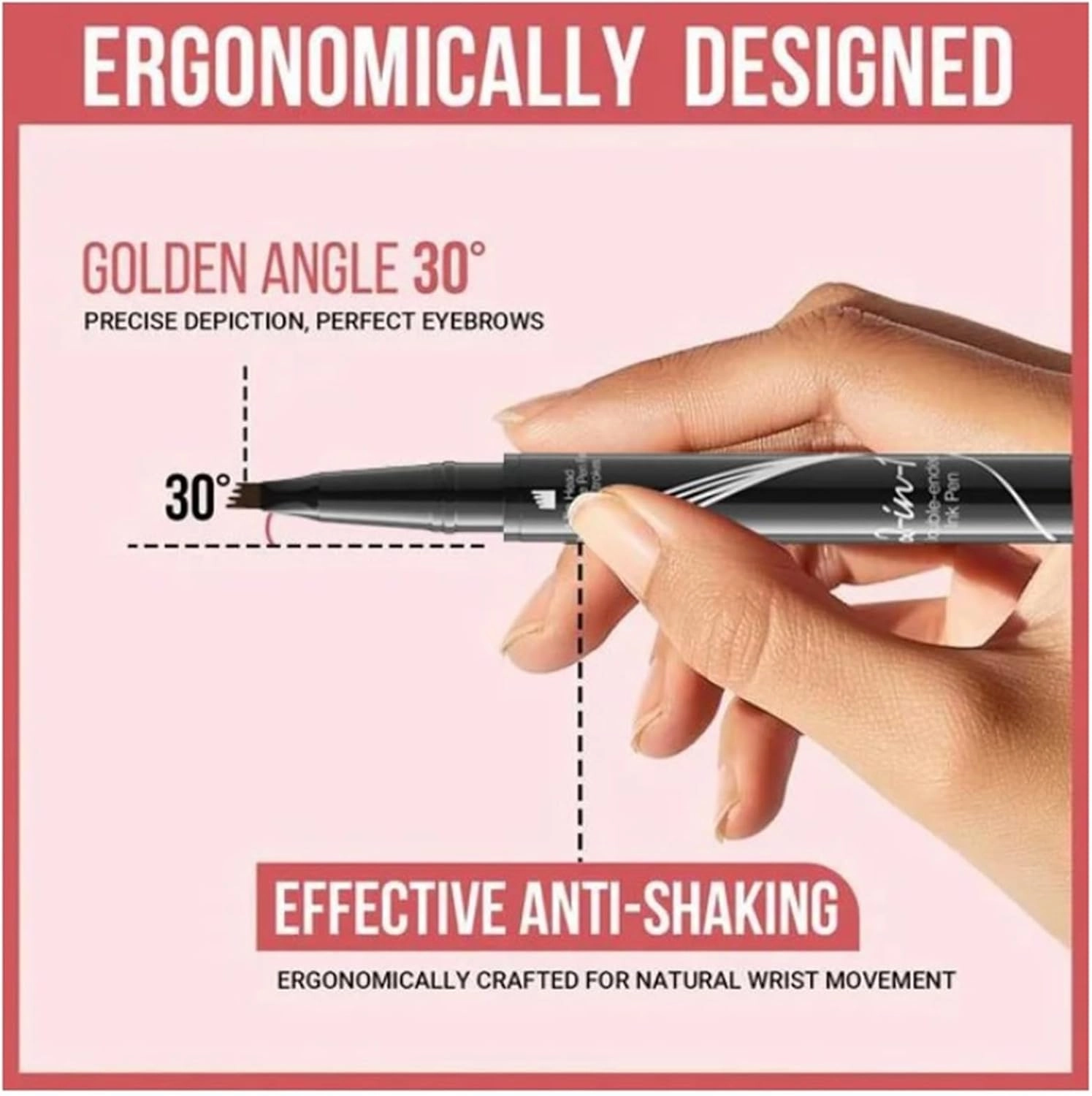 Hellokiss Liquid Eyebrow Pen, Microblading Eyebrow Pencil, Double Head Liquid Eyebrow Pencil, 2in 1 Liquid Eyebrow Pencil, Waterproof Natural Eyebrow Pen