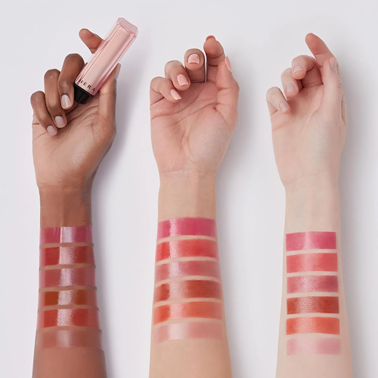 HERA Sensual Nude Balm Moisturizing Lipstick #356 TEMPTING RED | Glossy Lip Serum including Ceramide, Hydrating & Nourishing, Sheer Color & Smooth Finish, Korean Makeup, 0.12 oz. (3.5g)