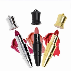 Hickey Lipstick for Women Pack of 3 Essentials Refillable Collection - Organic, Gluten-Free Mile High Red Lipstick, Walk of Shame Hot Pink & Birthday Suit Nude Highly Pigmented, Long-Lasting Lipstick