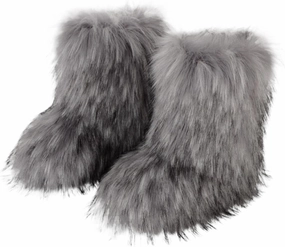 HINDOLA Womens Faux Fur Boots Fuzzy Fluffy Furry Round Toe Suede Boots Winter Comfy Plush Warm Snow Boots Comfortable Winter Ankle Booties Anti Slip Outdoor Indoor Flat Shoes