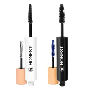 Honest Beauty Clean Mascara Bundle | 2-in-1 Extreme Length Mascara   Primer and 2-in-1 Extreme Volume Mascara   Primer | Hypoallergenic   Safe for Sensitive Eyes | Black, .27 fl oz (Pack of 2)