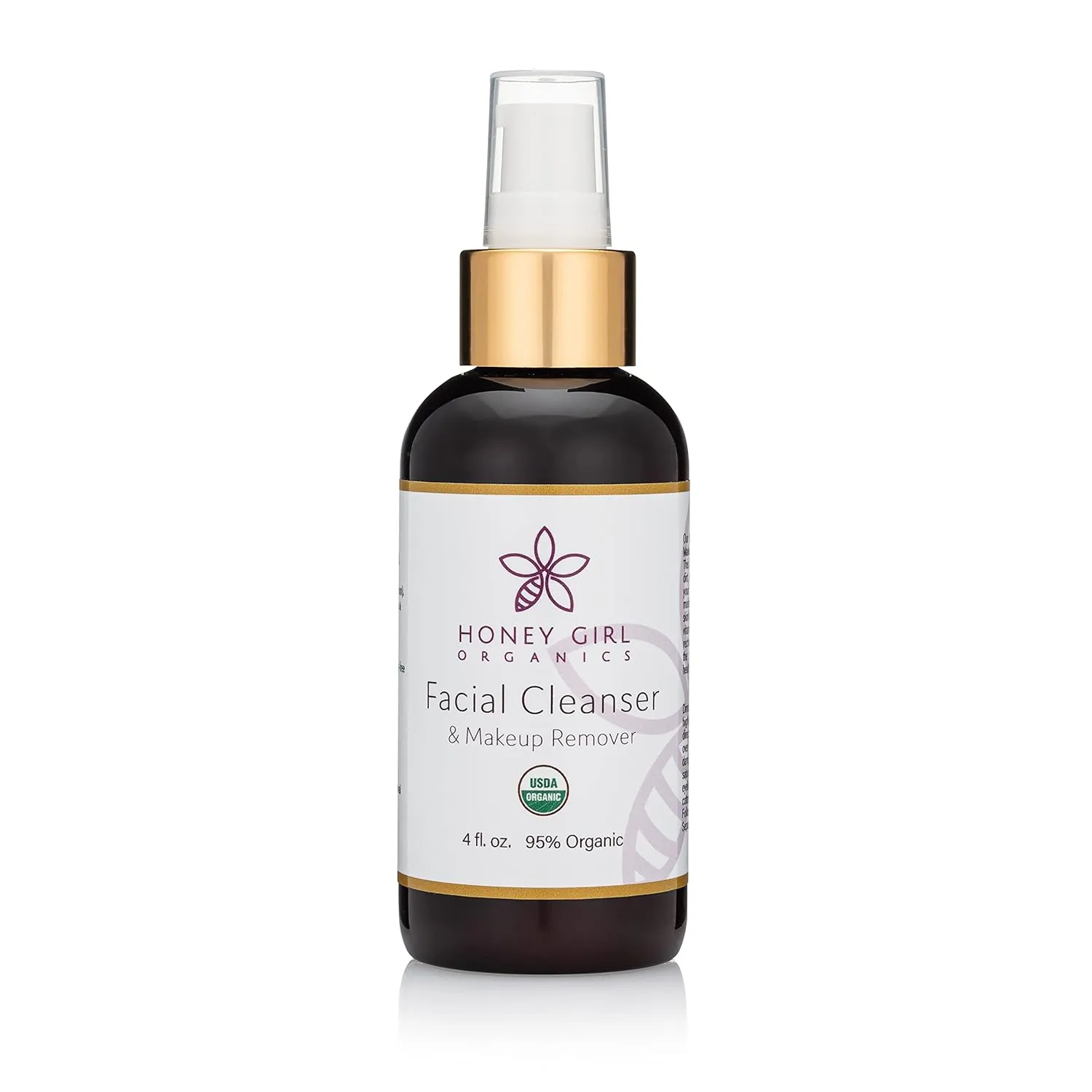Honey Girl Organics Facial Cleanser, USDA Organic Cleanser & Makeup Remover w/Beeswax, EVOO & Lemon Oil. Remove Dirt, Balance Skin, Ease Inflammation. Naturally has pollen, propolis, royal jelly. 4oz