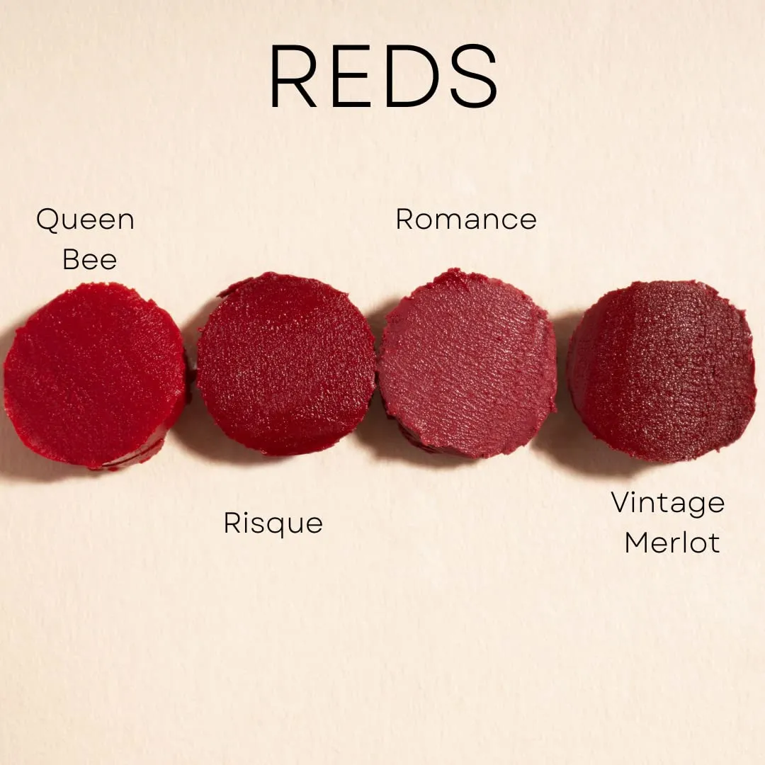 Honeybee Gardens Truly Natural Long Lasting Lipstick, Vintage Merlot, Deep Berry Red Wine, Naturally Hydrating & Nourishing, Vegan, Gluten-Free & Cruelty-Free, 0.13 oz / 3.8 g