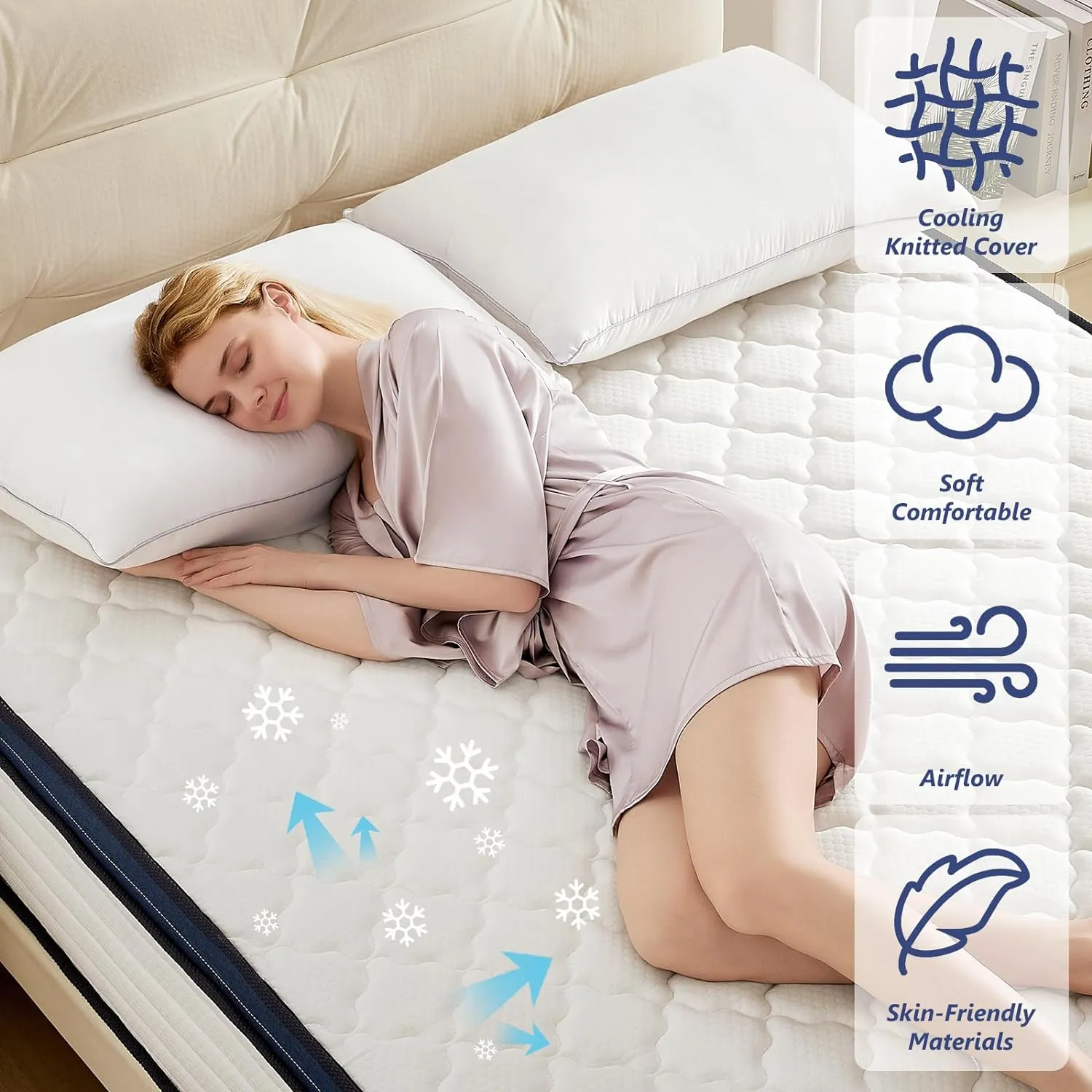 Hybrid Mattress King 14 Inch Mattress King Size - Memory Foam & Pocket Springs, Pressure Relief, Medium Firm Comfort, Motion Isolation, Ideal for All Sleep Positions, CertiPUR-US Certified