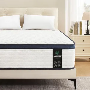 Hybrid Mattress King 14 Inch Mattress King Size - Memory Foam & Pocket Springs, Pressure Relief, Medium Firm Comfort, Motion Isolation, Ideal for All Sleep Positions, CertiPUR-US Certified