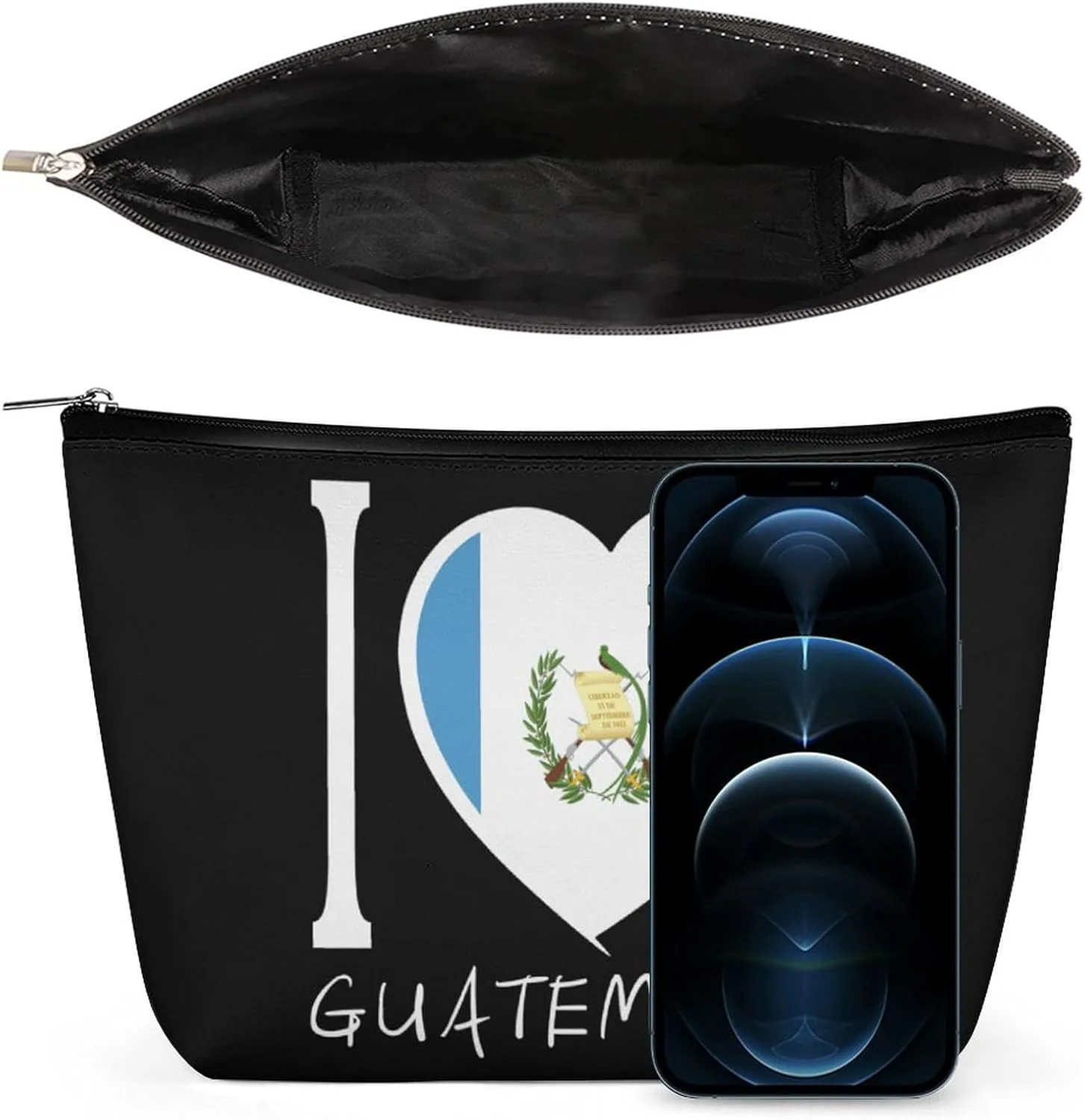 I Love Guatemala Cosmetic Bag Travel Portable Makeup Bag Large Capacity Toiletry Bag Women Storage Bags-3